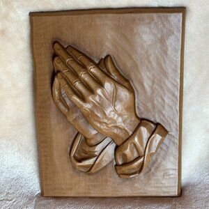Praying Hands Burwood Products USA 3D Wall Plaque